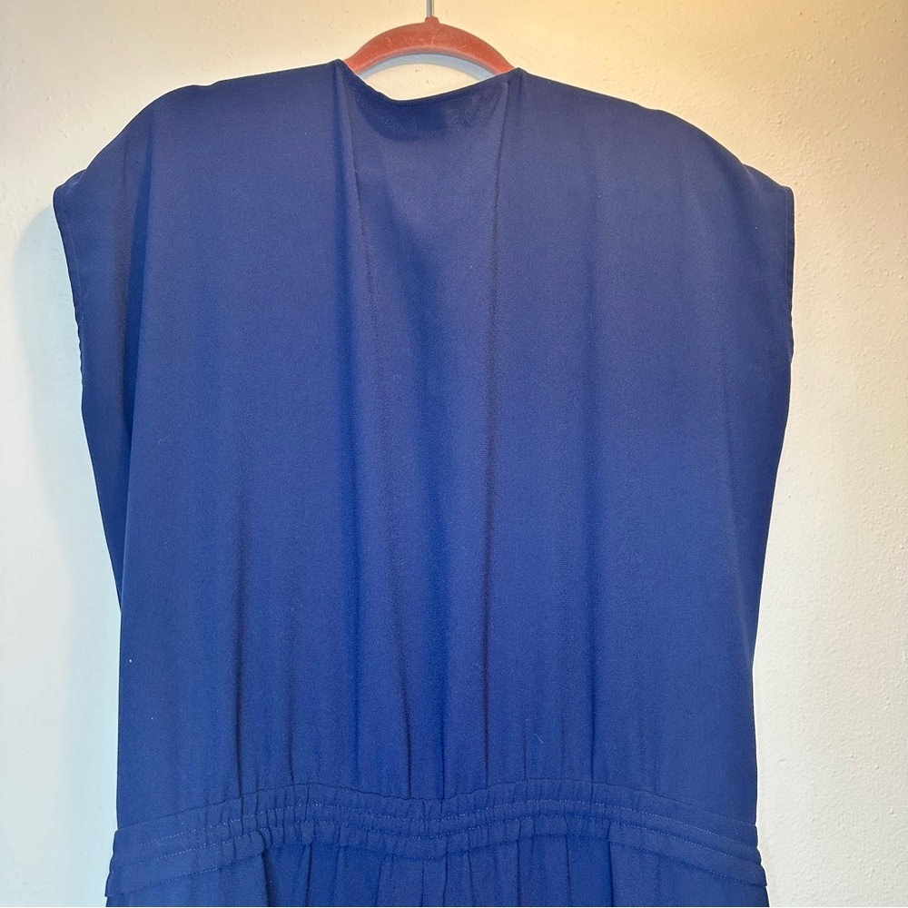 Vince Coastal Cap Sleeve Drawstring Jumpsuit Zip Up Blue Size 8 - Picture 8 of 14